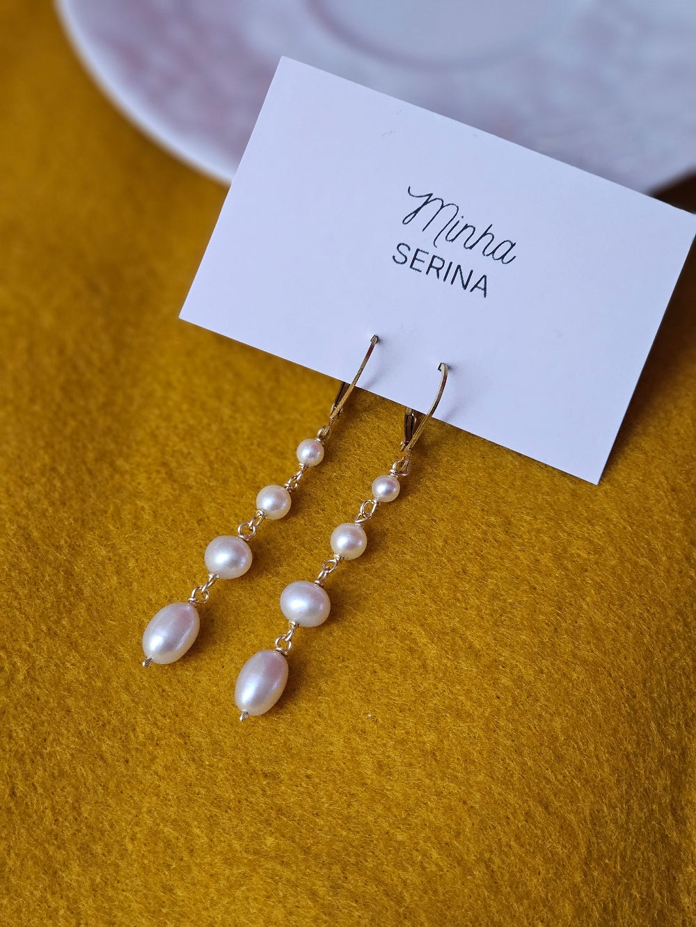 Boucles d’oreilles Cataleya pendantes en perles de culture – Or laminé gold filled