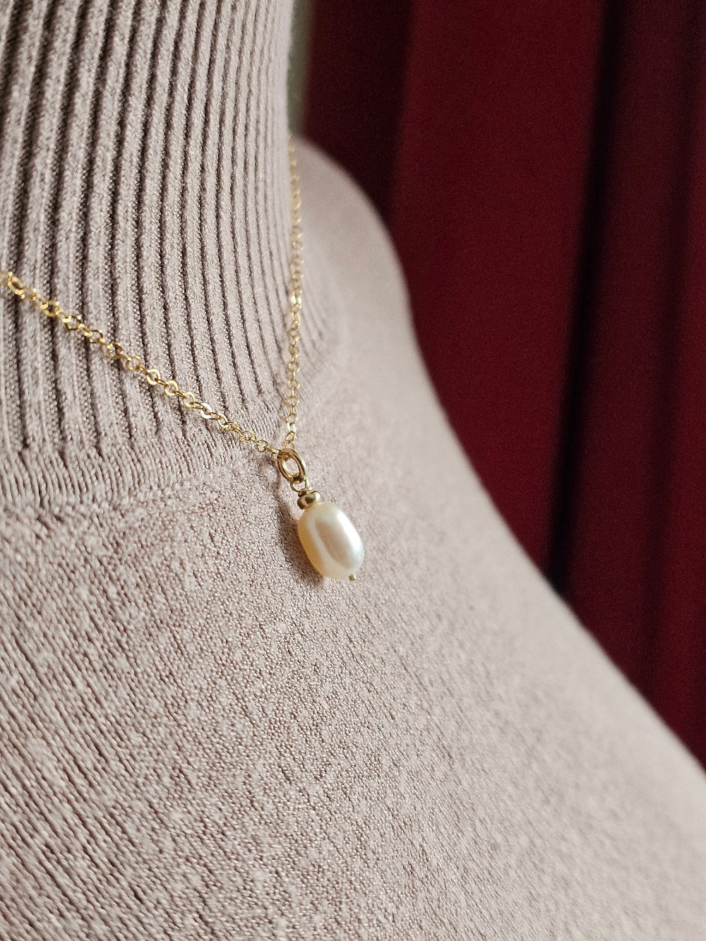 Collier pendentif perle de culture Lucia – Chaîne gold filled