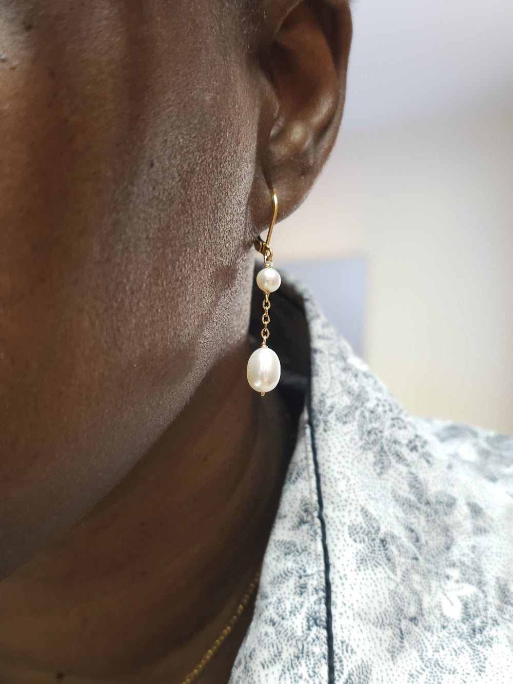 Boucles d’oreilles perles de culture et gold filled Krista