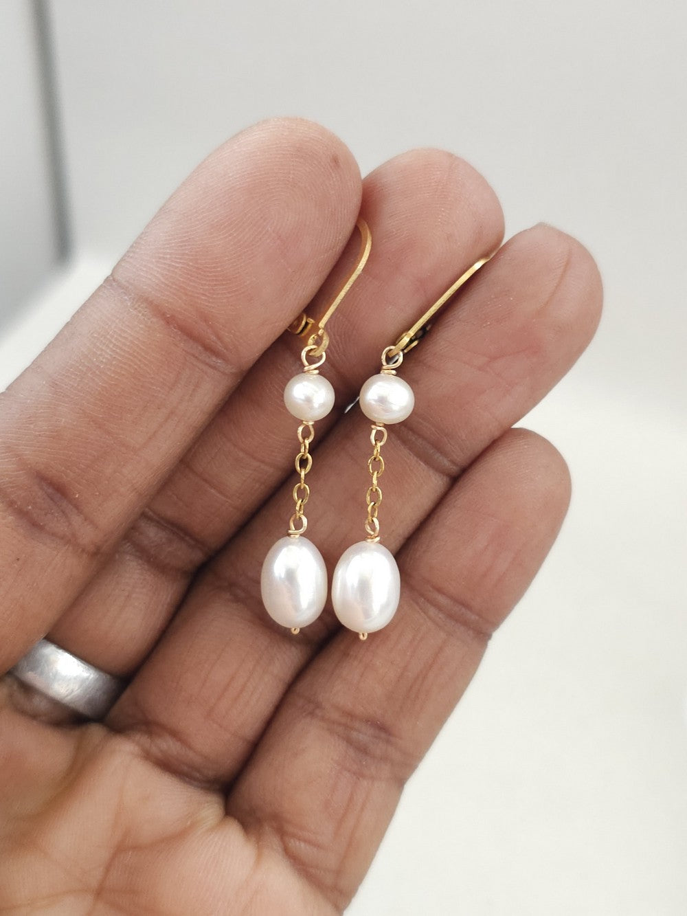 Boucles d’oreilles perles de culture et gold filled Krista