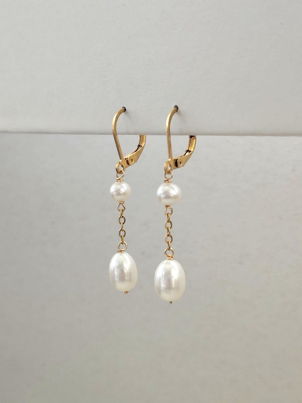 Boucles d’oreilles perles de culture et gold filled Krista