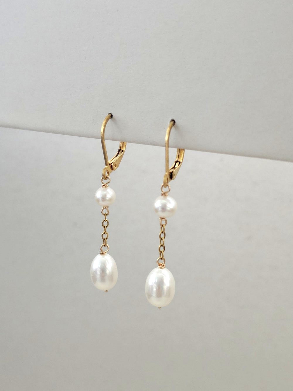 Boucles d’oreilles perles de culture et gold filled Krista
