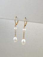 Boucles d’oreilles perles de culture et gold filled Krista