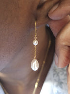 Boucles d’oreilles perles de culture et gold filled Krista