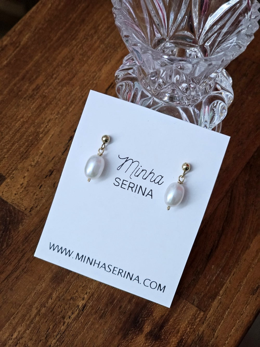 Clous d’oreilles perles d’eau douce olive – Gold Filled