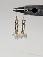 Boucles d’oreilles mailles figaro et perles de culture Paola