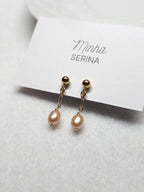 Boucles d’oreilles perles de culture roses Célia