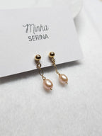 Boucles d’oreilles perles de culture roses Célia