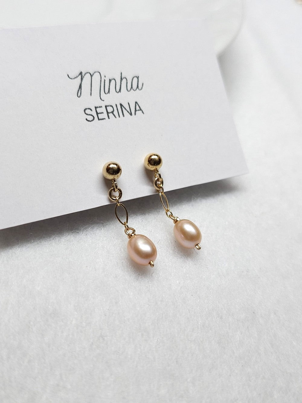 Boucles d’oreilles perles de culture roses Célia