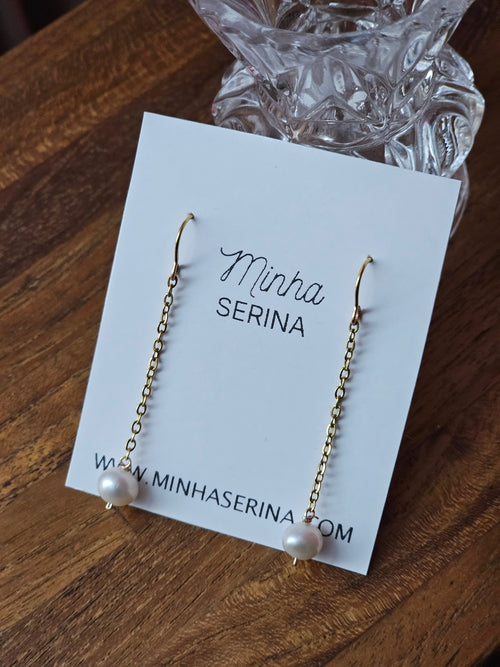 Boucles d’oreilles Balia – Perles de culture d’eau douce, or laminé gold filled, bijou de mariage