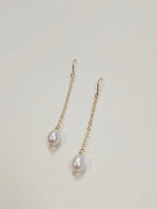 Boucles d’oreilles pendantes en perles de culture olive – Or laminé gold filled Asmin