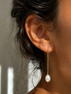 Boucles d’oreilles pendantes en perles de culture olive – Or laminé gold filled Asmin
