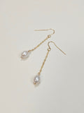 Boucles d’oreilles pendantes en perles de culture olive – Or laminé gold filled Asmin