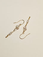 Boucles d'oreilles or laminé pendantes perles Onaya