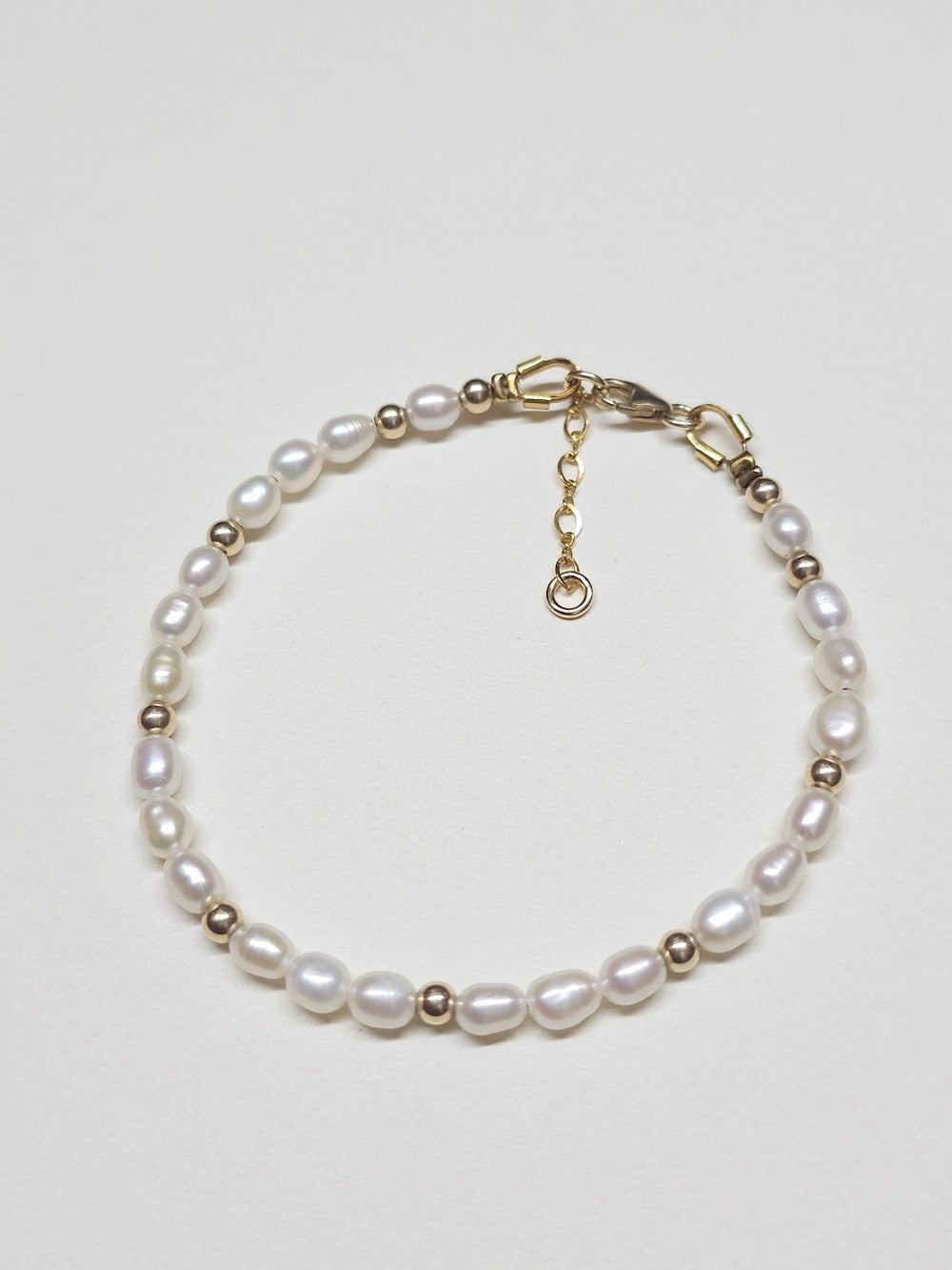 bracelet perles grains de riz gold filled Bruna