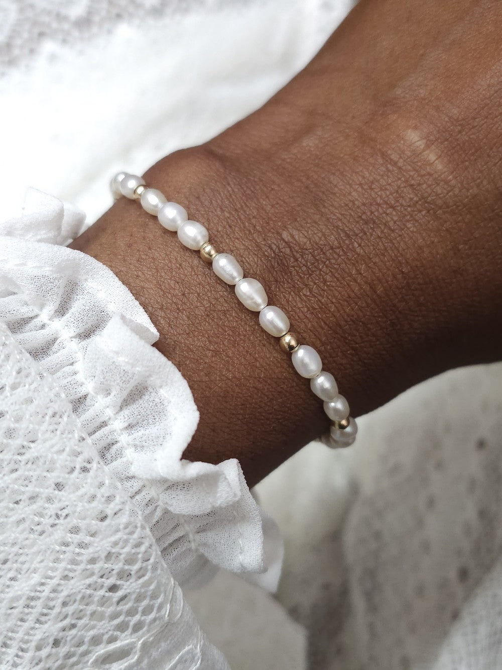 bracelet perles grains de riz gold filled Bruna