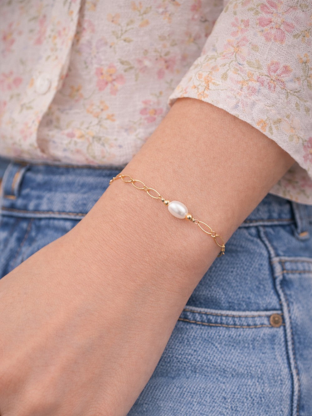 Bracelet perle d'eau mailles ovales Capoeira