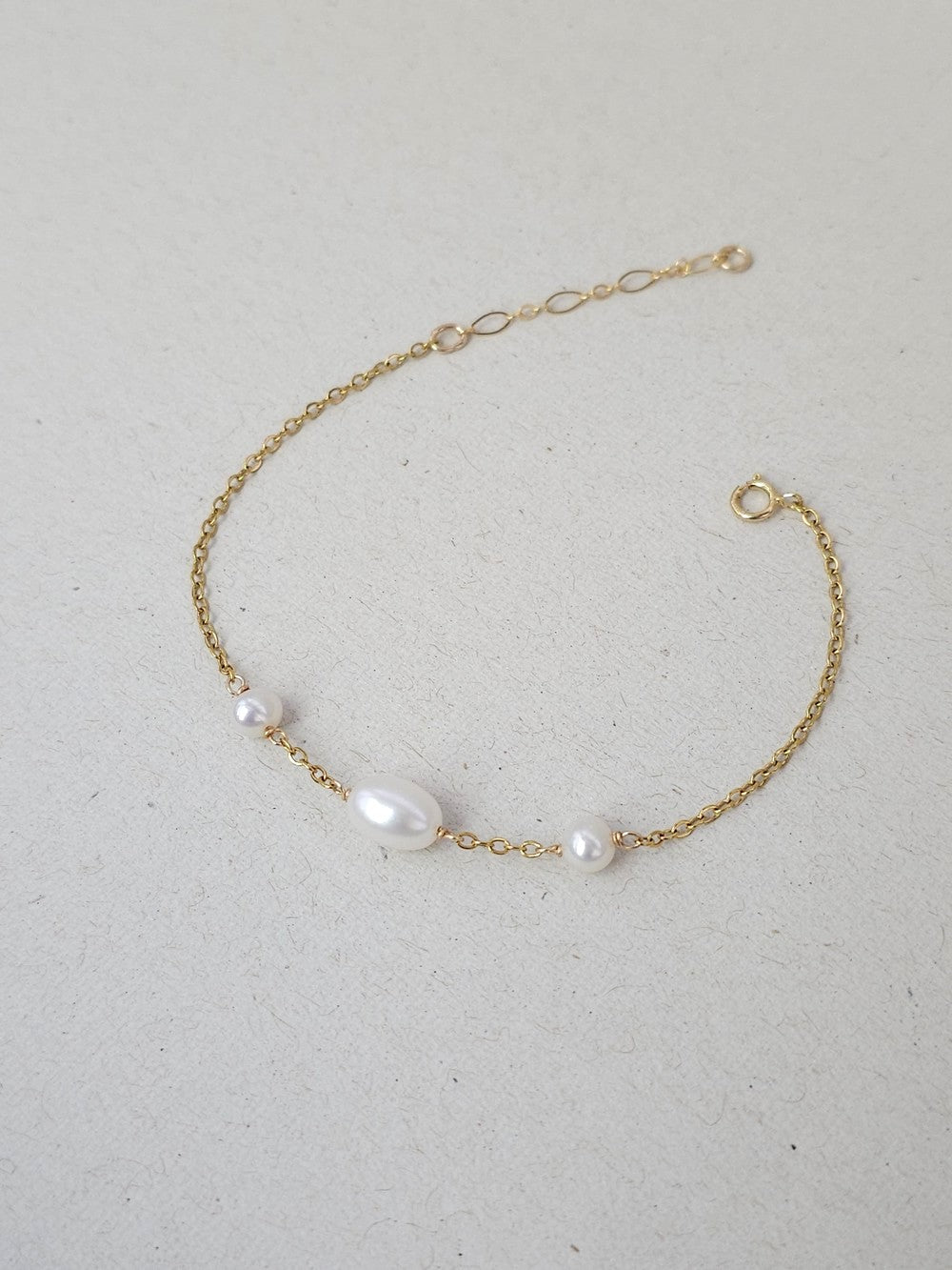 Bracelet perle de culture or laminé Krista
