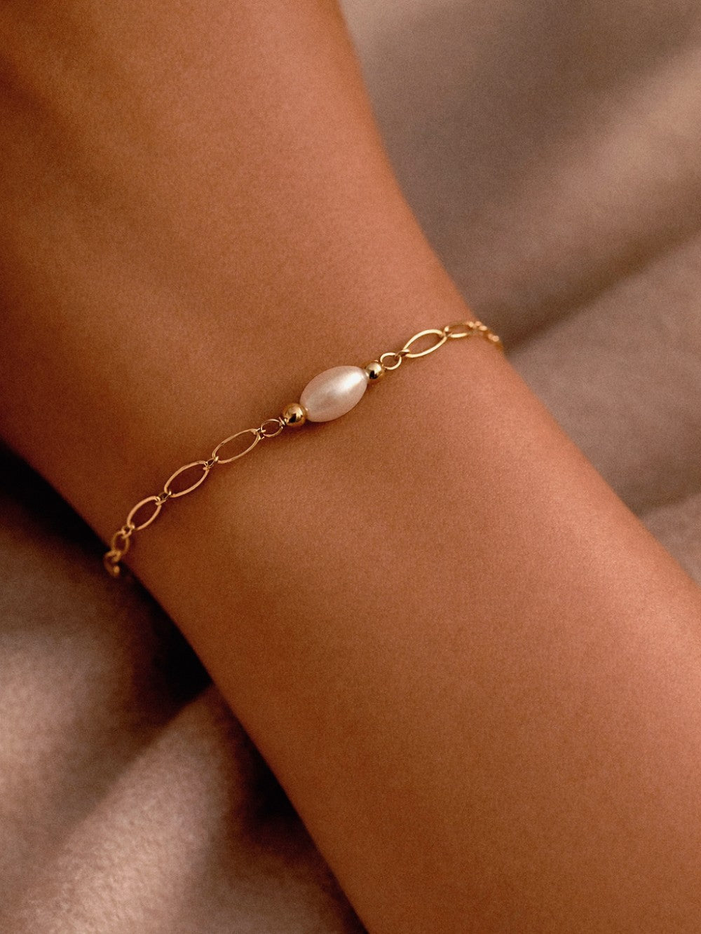 Bracelet perle d'eau mailles ovales Capoeira