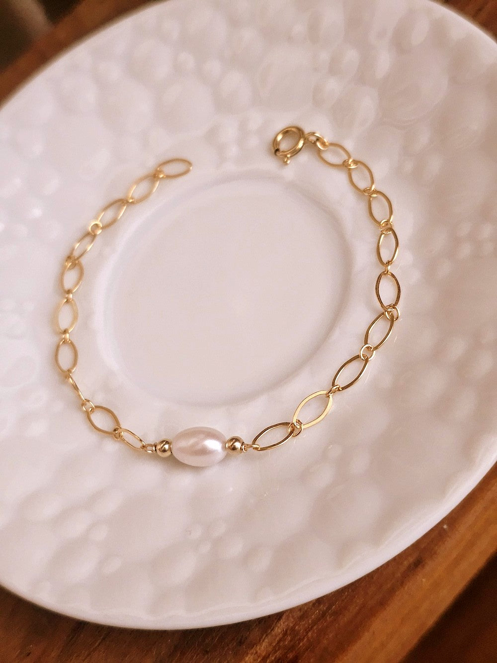 Bracelet perle d'eau mailles ovales Capoeira