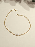 Bracelet fin Três pingos de Amor trio de perles