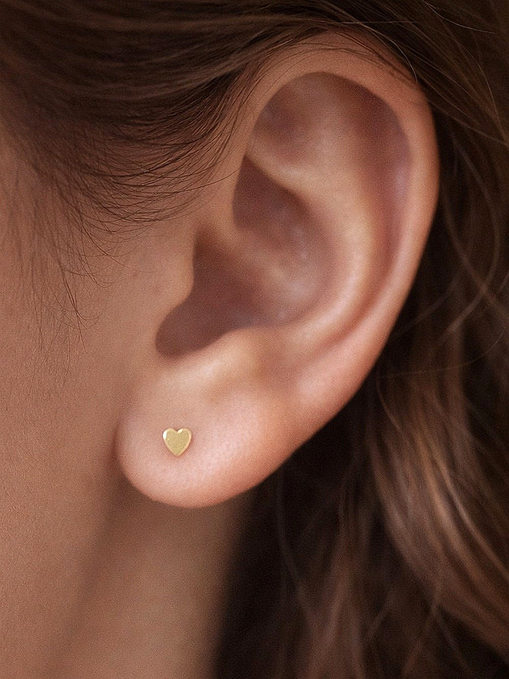 Clous d’oreilles cœur en or laminé Gold Filled