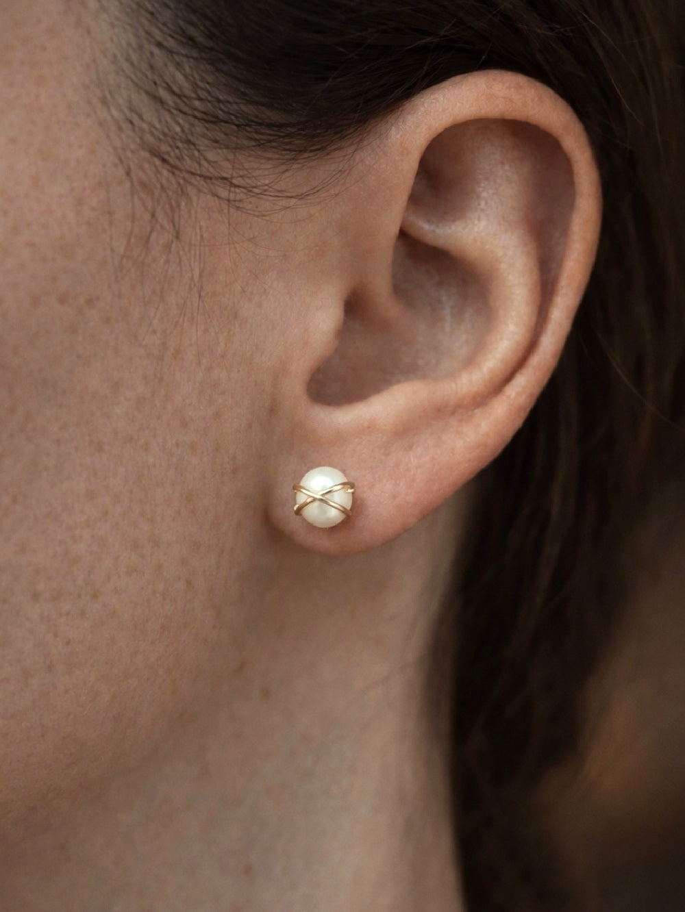 Clous puces d'oreilles perles Enola