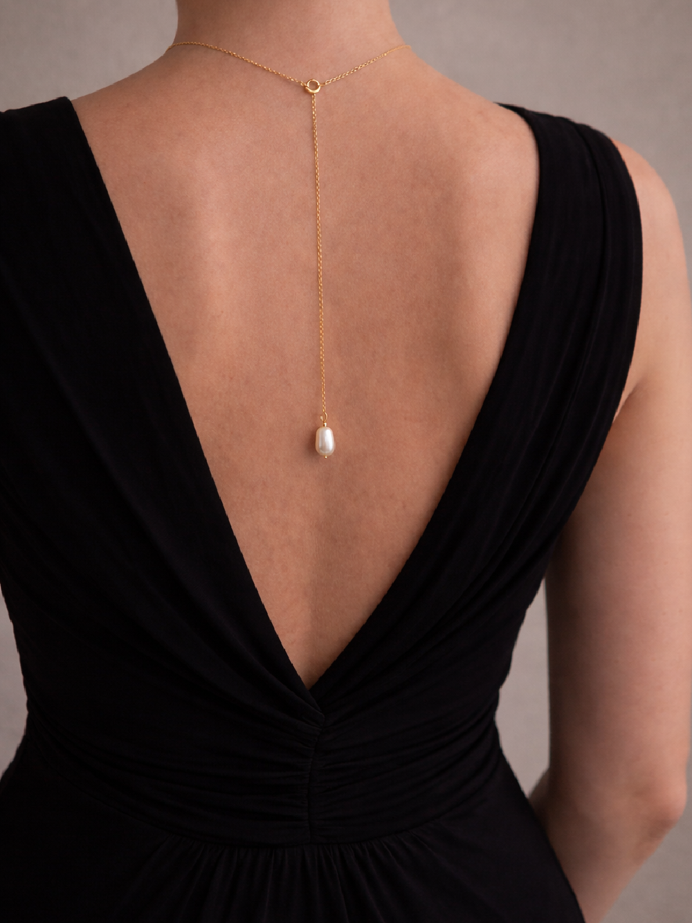 Collier de dos perles de culture Lucia – pendentif amovible en or laminé