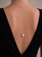 Collier de dos perles de culture Lucia – pendentif amovible en or laminé