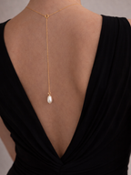 Collier de dos perles de culture Lucia – pendentif amovible en or laminé