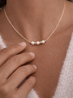 Collier Frances – Trilogie de perles de culture et perles gold filled or laminé