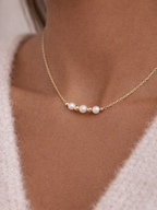 Collier Frances – Trilogie de perles de culture et perles gold filled or laminé
