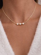 Collier Frances – Trilogie de perles de culture et perles gold filled or laminé