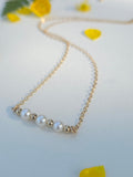 Collier Frances – Trilogie de perles de culture et perles gold filled or laminé