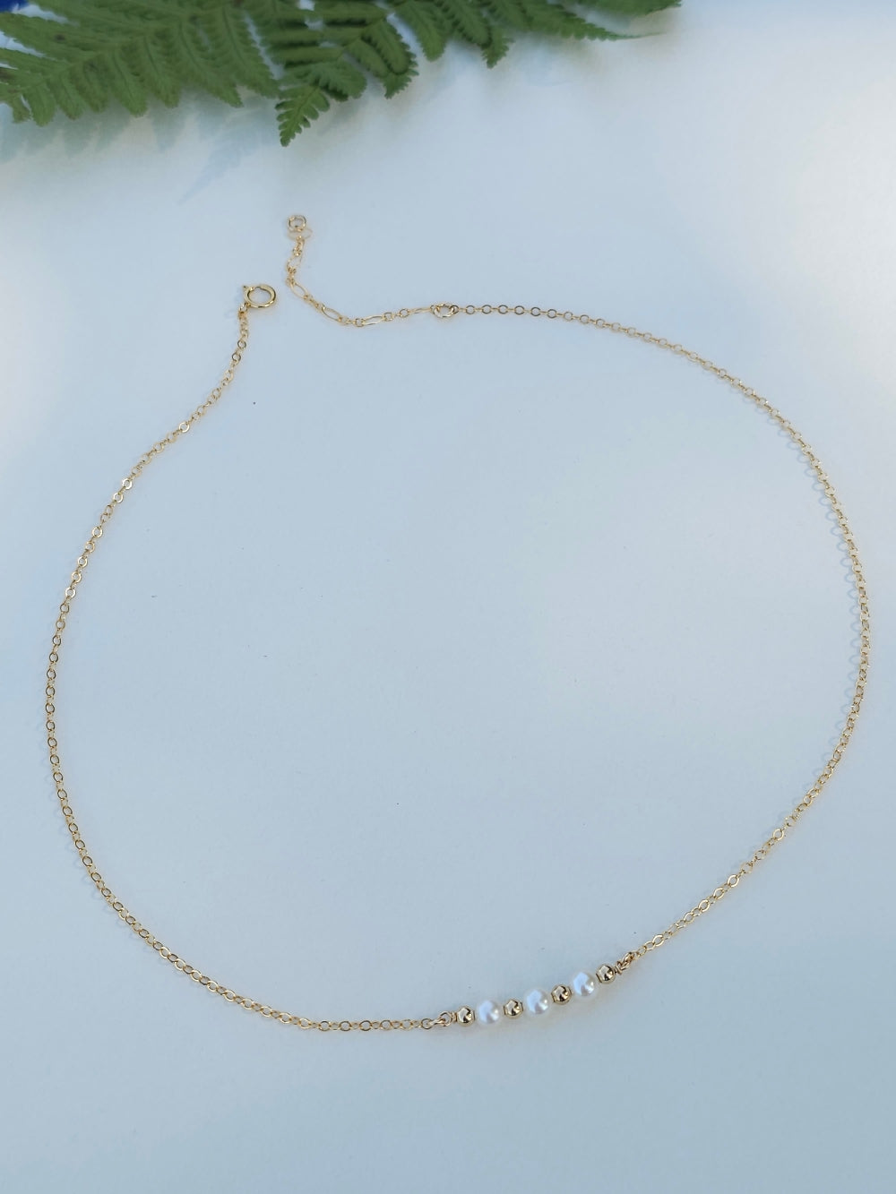 Collier Frances – Trilogie de perles de culture et perles gold filled or laminé