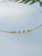 Collier Frances – Trilogie de perles de culture et perles gold filled or laminé