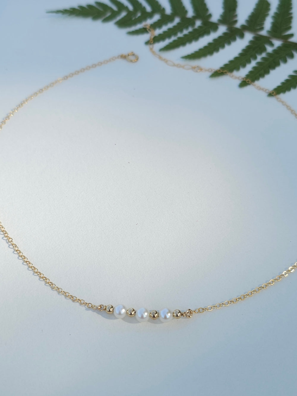 Collier Frances – Trilogie de perles de culture et perles gold filled or laminé