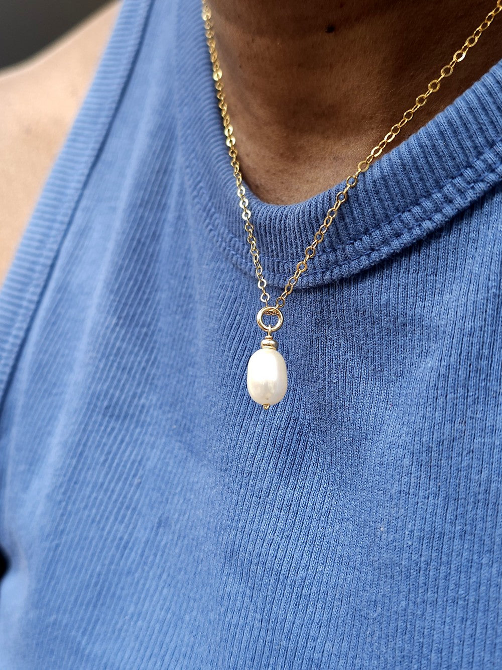 Collier pendentif perle de culture Lucia – Chaîne gold filled