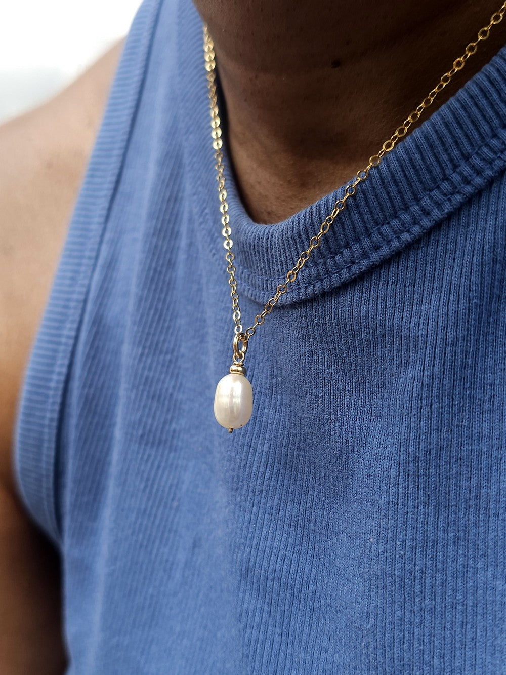 Collier pendentif perle de culture Lucia – Chaîne gold filled