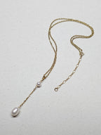 Collier pendentif Krista, gold filled or laminé et perles de culture