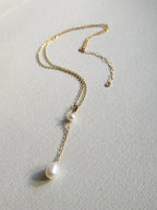 Collier pendentif Krista, gold filled or laminé et perles de culture