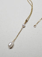 Collier pendentif Krista, gold filled or laminé et perles de culture