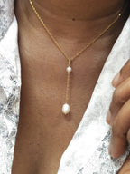 Collier pendentif Krista, gold filled or laminé et perles de culture