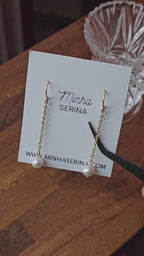 Boucles d’oreilles Bianca – Perles de culture d’eau douce, or laminé gold filled, bijou de mariage