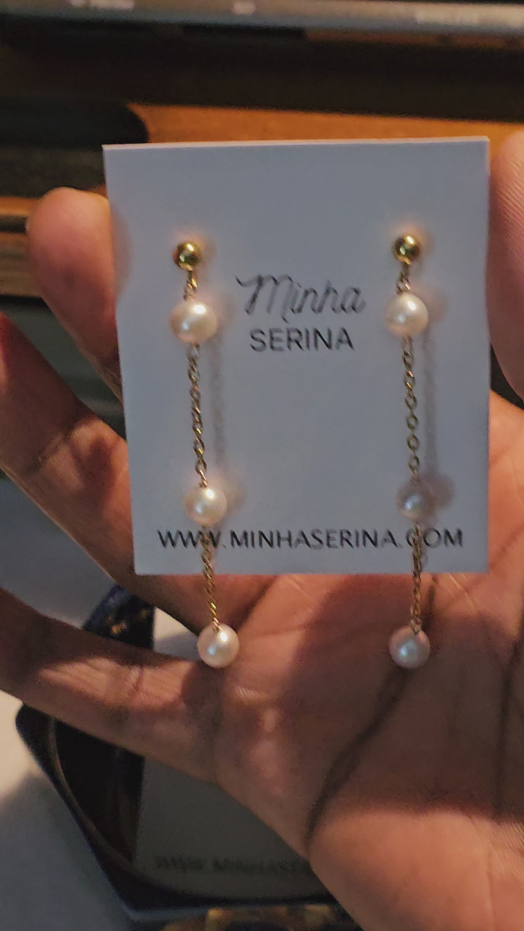 Boucles d'oreilles Tricia trois perles de culture